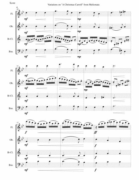 Variations on Remember, O Thou Man (from Ravenscroft's Melismata) for wind quartet image number null