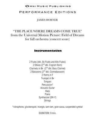 Book cover for Theme From 'field Of Dreams' - Score Only