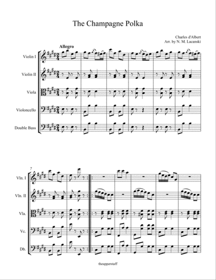 The Champagne Polka String Orchestra scores gallery preview page 2