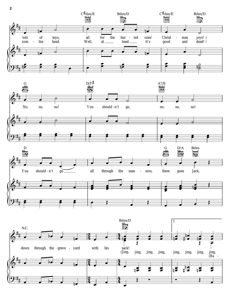 Up On The Housetop Up On The Housetop Piano, Vocal, Guitar scores gallery preview page 2
