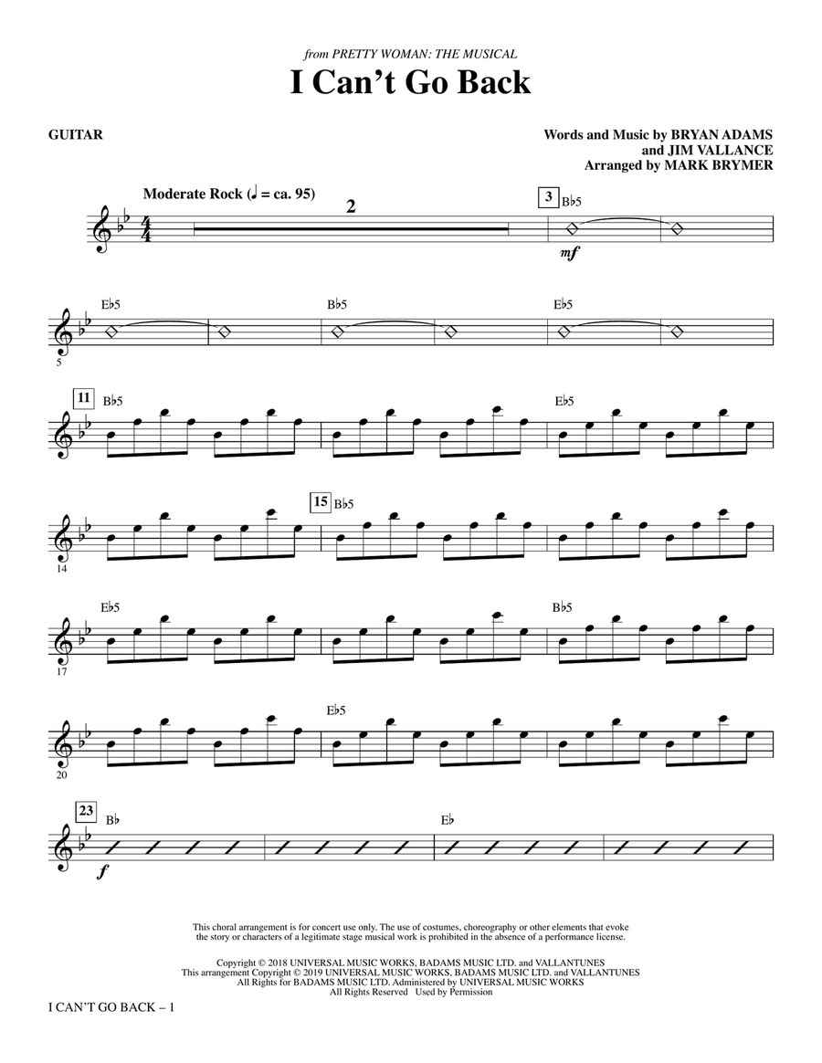 I Can't Go Back (from Pretty Woman: The Musical) (arr. Mark Brymer) - Synthesizer