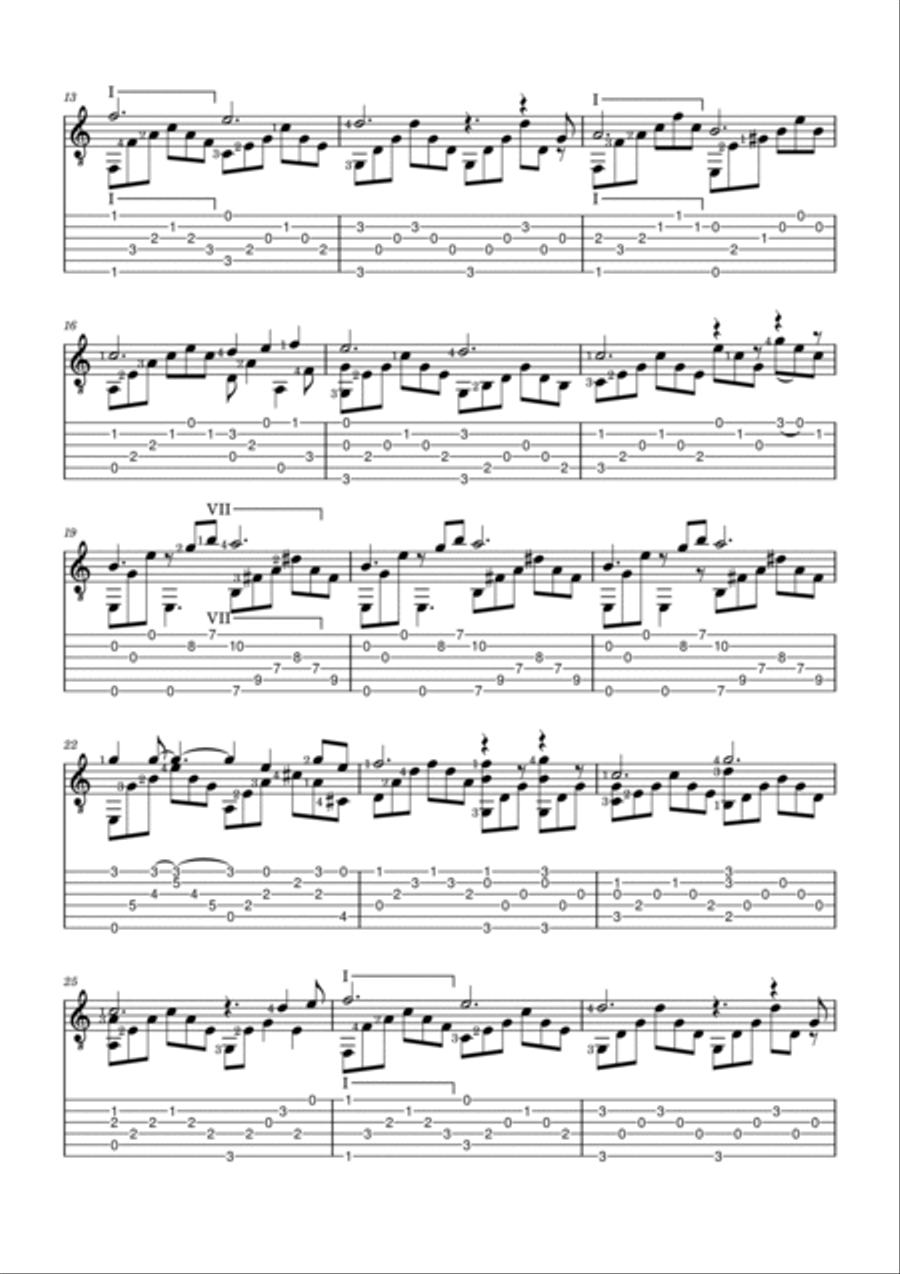 Can't Help Falling In Love Classical Guitar scores gallery preview page 3