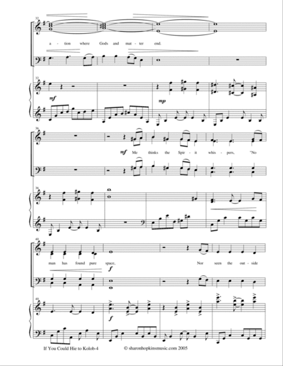 If You Could Hie to Kolob SATB 4-Part scores gallery preview page 4