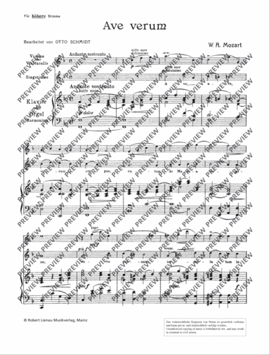 Ave verum Cello scores gallery preview page 4