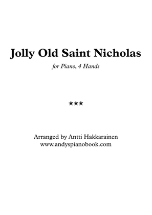Book cover for Jolly Old Saint Nicholas - Piano, 4 Hands