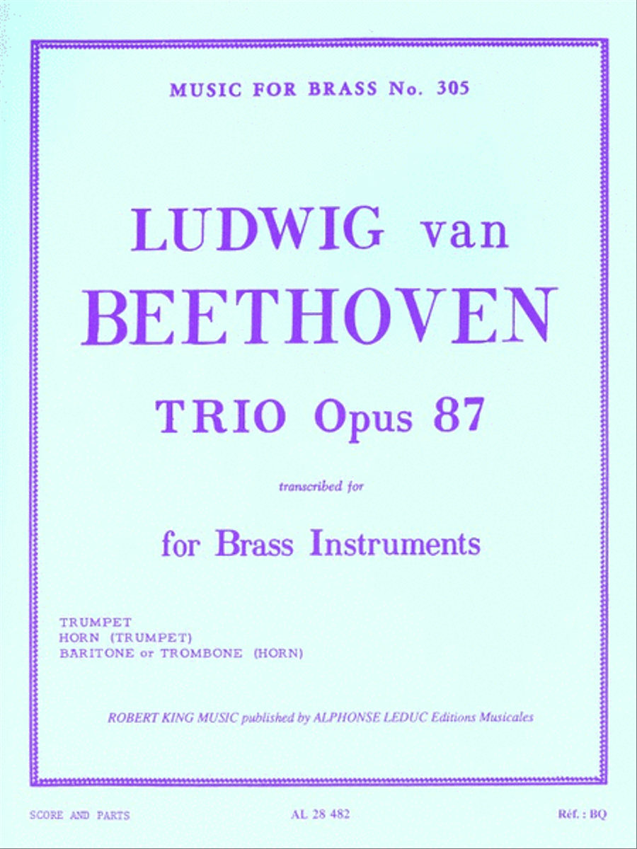 Trio, Op. 87, Transcribed For Brass Instruments By Robert King School and Community scores gallery preview page 1