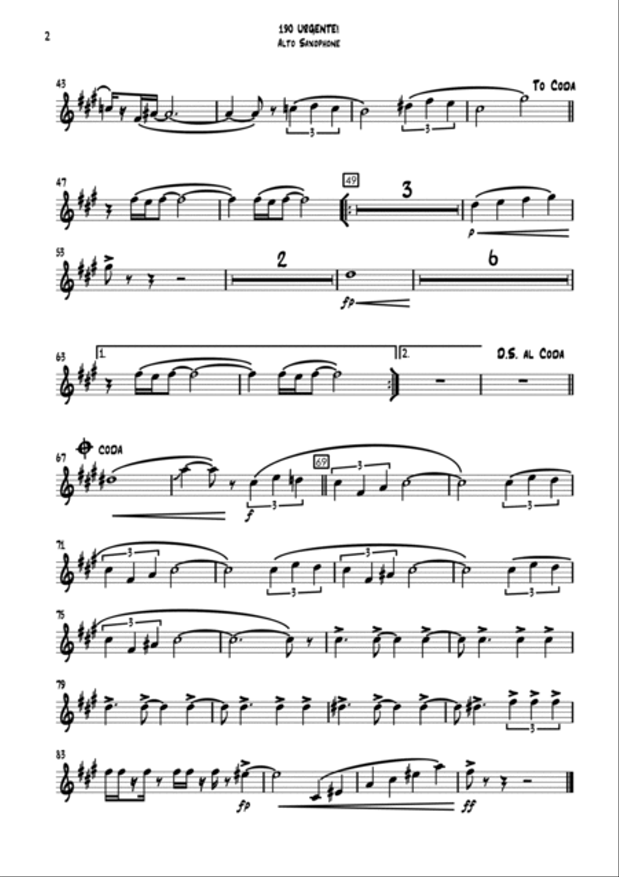 190, URGENTE! 190, URGENTE! Jazz Ensemble scores gallery preview page 2