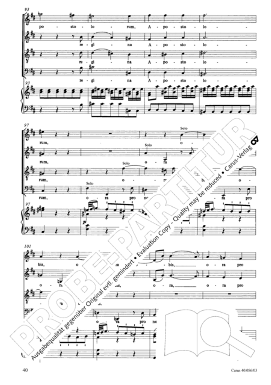 Litaniae Lauretanae B.M.V. in D 4-Part scores gallery preview page 41