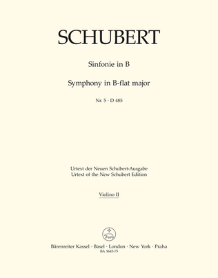 Book cover for Symphony, No. 5 B flat major D 485