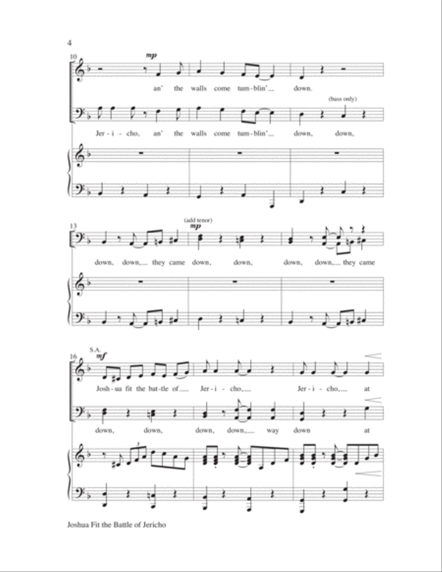 Joshua Fit the Battle of Jericho 4-Part scores gallery preview page 3