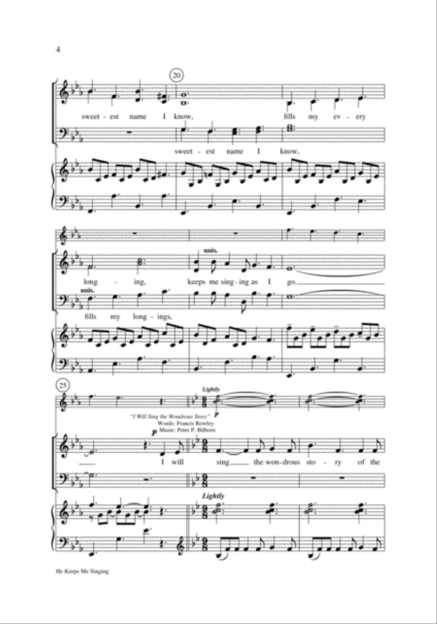 He Keeps Me Singing He Keeps Me Singing 4-Part scores gallery preview page 4
