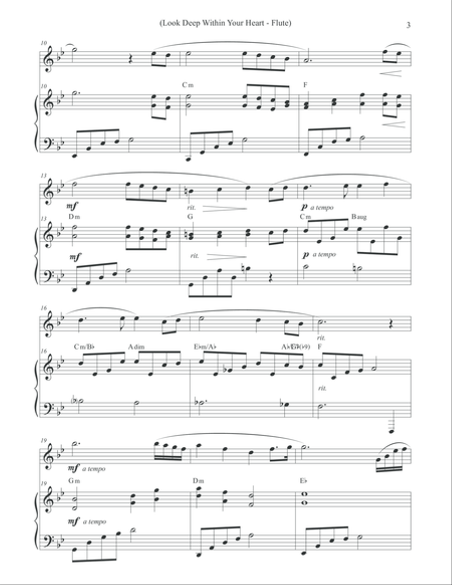 Look Deep Within Your Heart (Flute Solo) Flute Solo scores gallery preview page 3