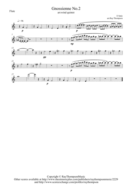 Satie: Gnossienne No.2 - wind quintet image number null