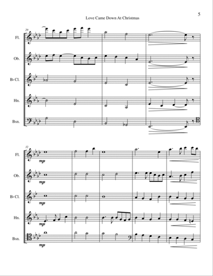 Love Came Down at Christmas Small Ensemble scores gallery preview page 5
