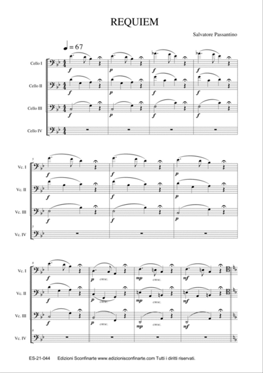 Salvatore Passantino: REQUIEM (ES-21-044) - Score Only String Quartet scores gallery preview page 3