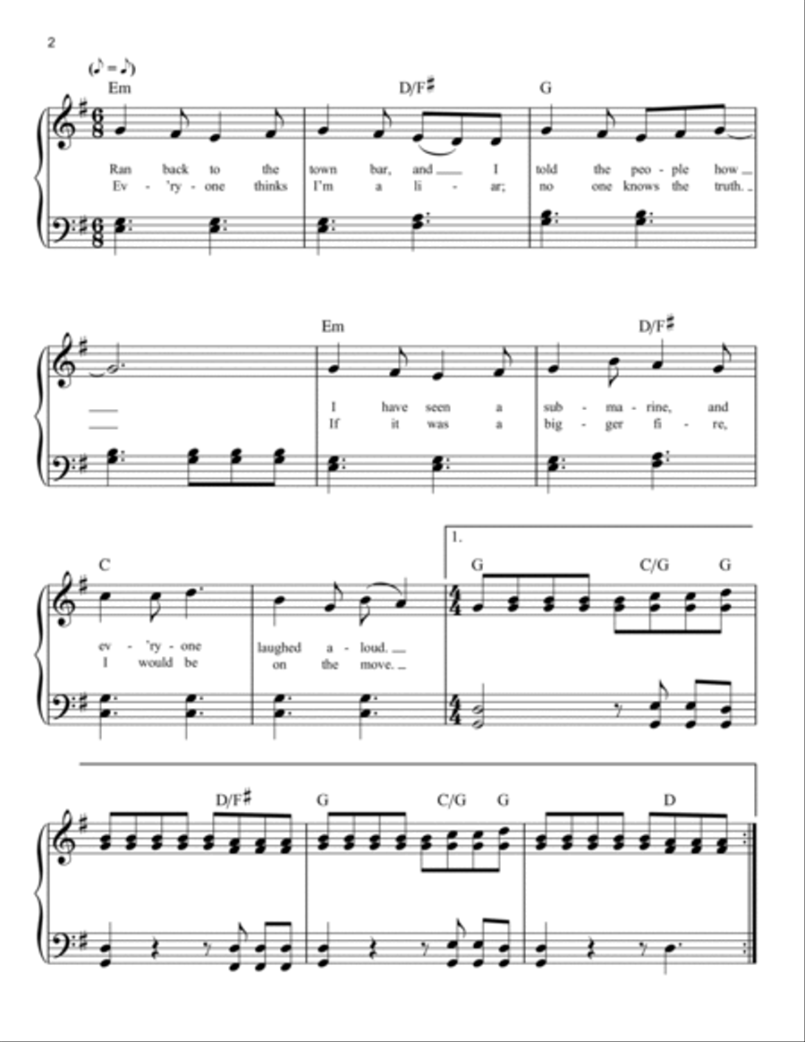 Submarines Easy Piano scores gallery preview page 2