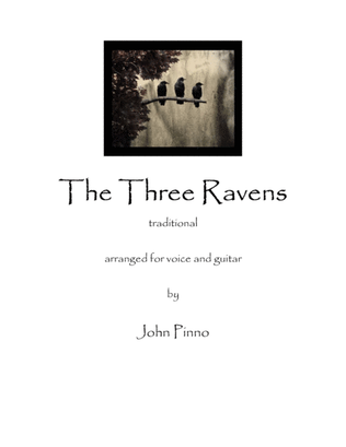 Book cover for The Three Ravens for voice and classical guitar