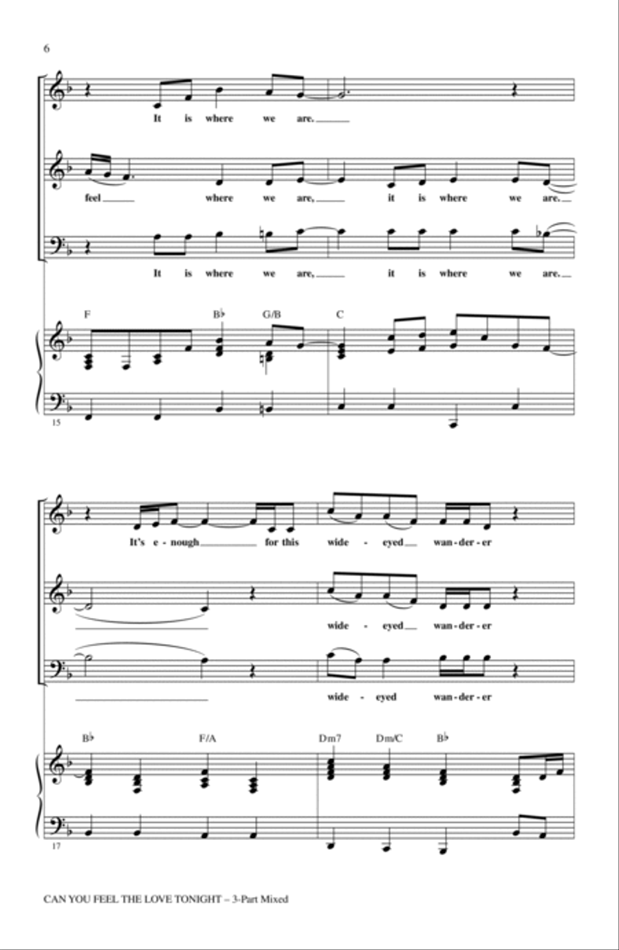 Can You Feel The Love Tonight (from The Lion King) (arr. Audrey Snyder) 3-Part scores gallery preview page 4