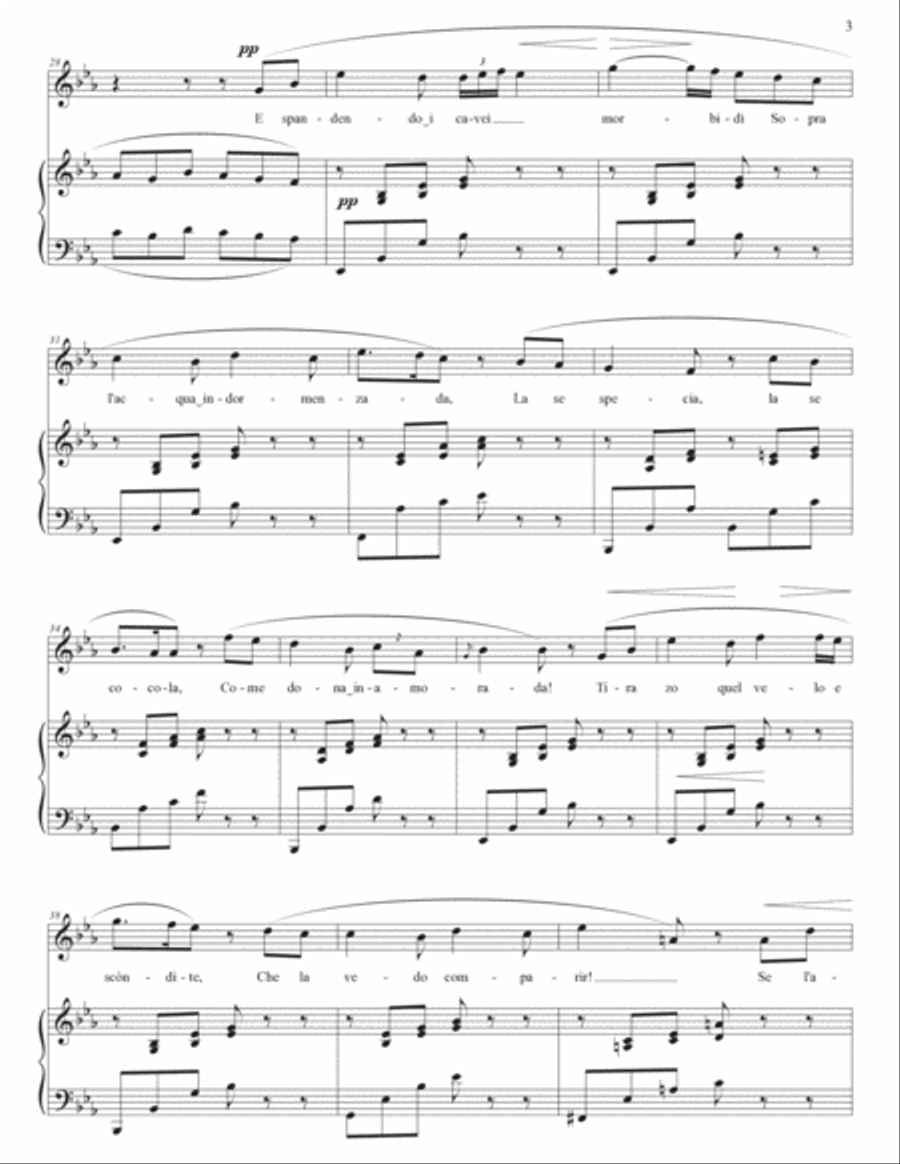 HAHN: Sopra l'acqua indormenzada (transposed to E-flat major) Voice scores gallery preview page 4
