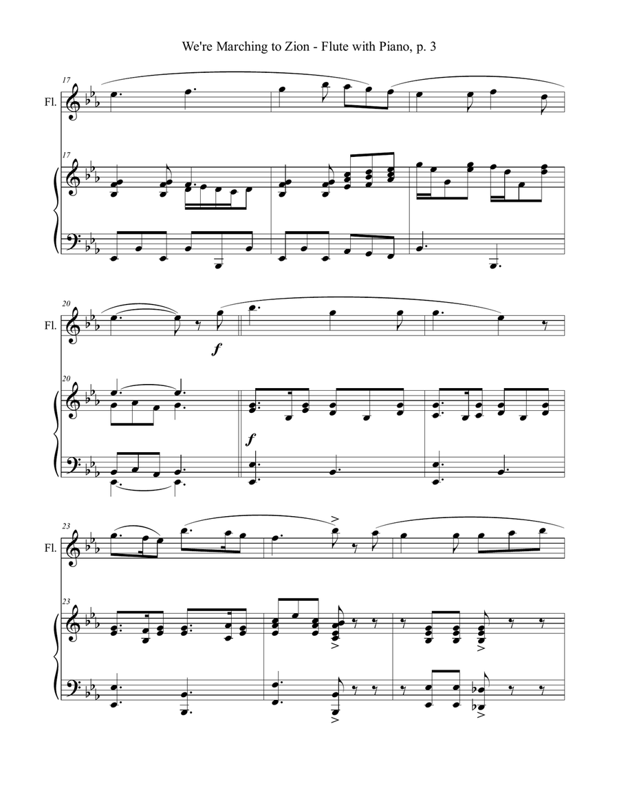 WE'RE MARCHING TO ZION (Duet – Flute & Piano with Score/Part) Flute Solo scores gallery preview page 4
