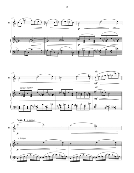 Theme and Variations for flute and piano image number null