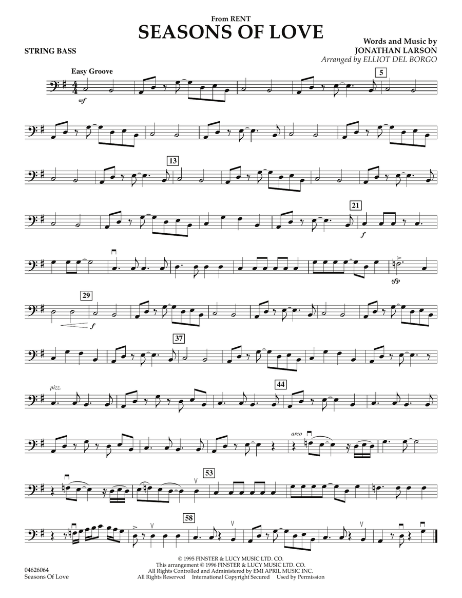 Seasons Of Love - String Bass Orchestra scores gallery preview page 1