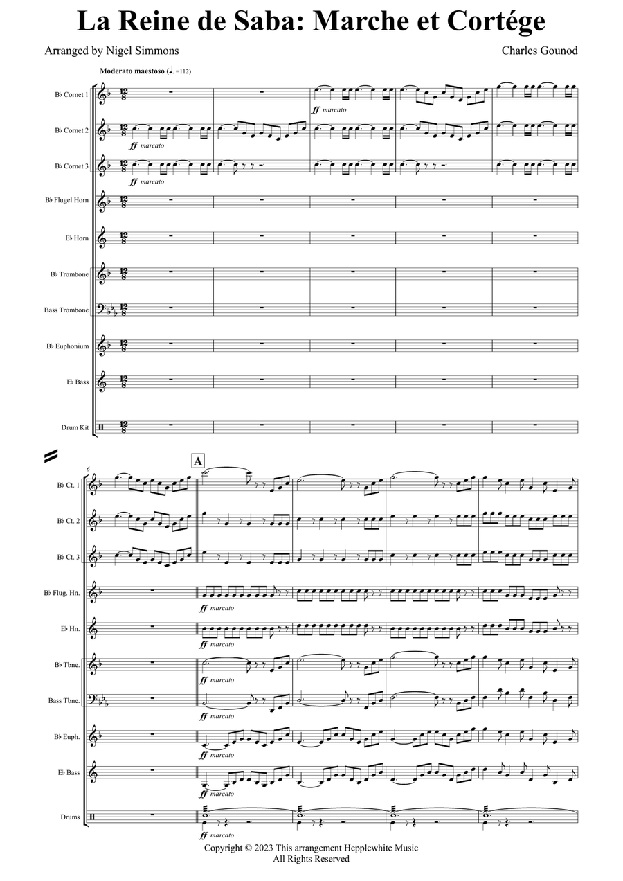 La Reine de Saba - Marche et Cortége Brass Ensemble scores gallery preview page 1