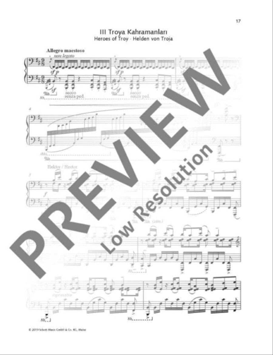 Troya Kahramanları Piano Solo scores gallery preview page 2