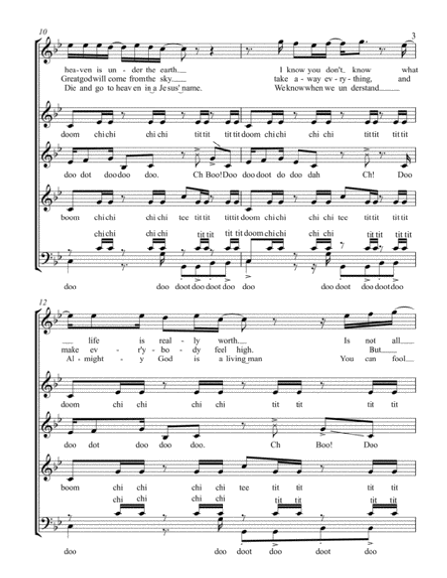 Get Up Stand Up 4-Part scores gallery preview page 3