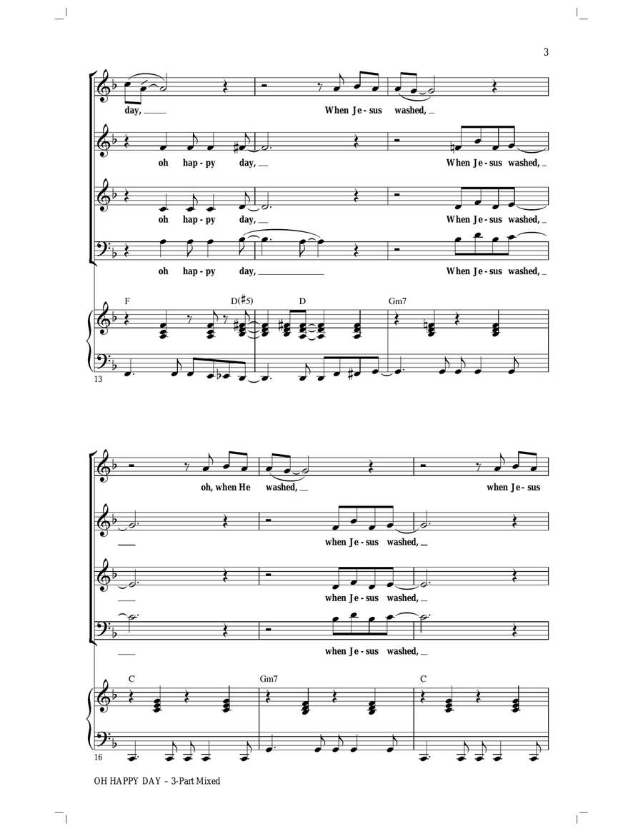Oh Happy Day (arr. Roger Emerson) 3-Part scores gallery preview page 3