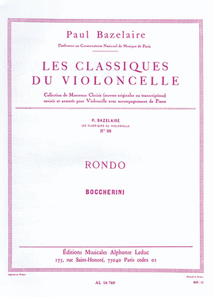 Book cover for Rondo, for Cello and Piano