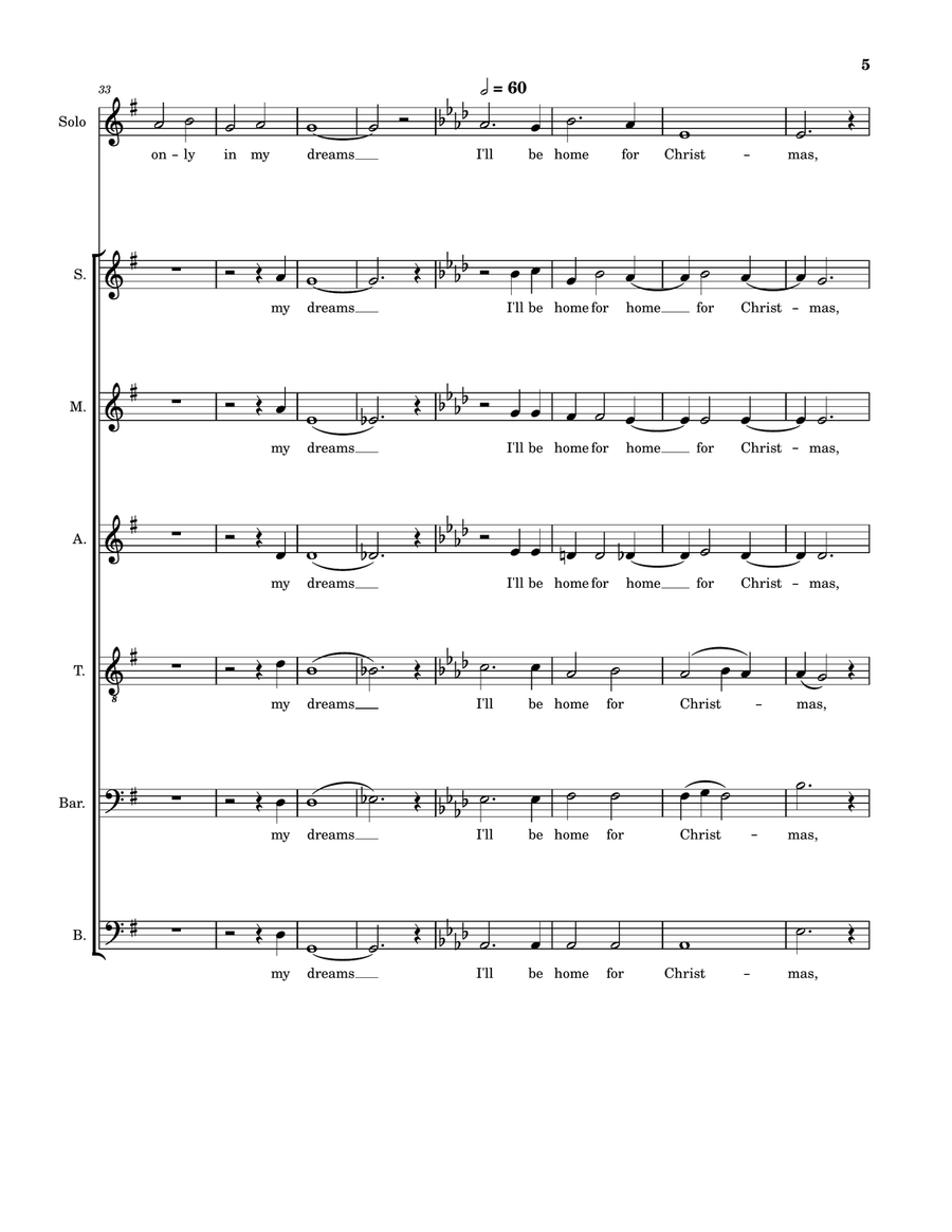I'll Be Home For Christmas A Cappella scores gallery preview page 5