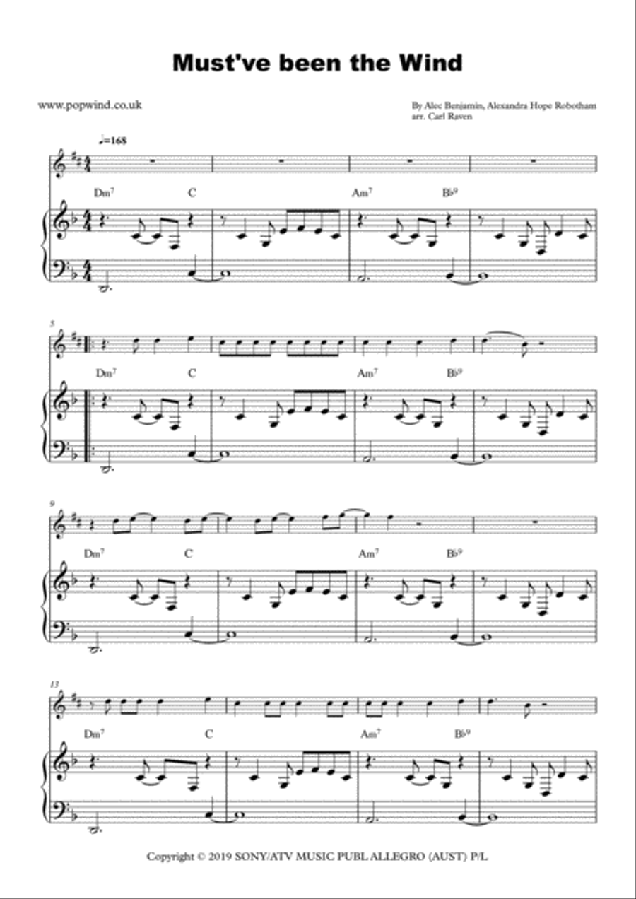Must Have Been The Wind Alto Saxophone scores gallery preview page 2