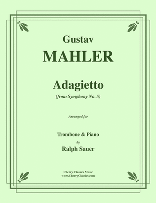 Book cover for Adagietto from Symphony No. 5 for Trombone & Piano