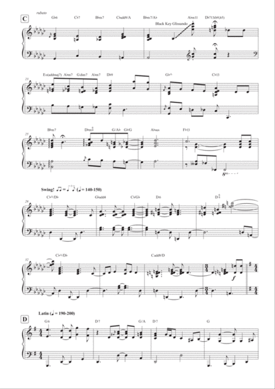 Happy Birthday (Jazz) Piano Solo scores gallery preview page 2