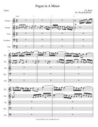 JS Bach - Fugue in A Minor