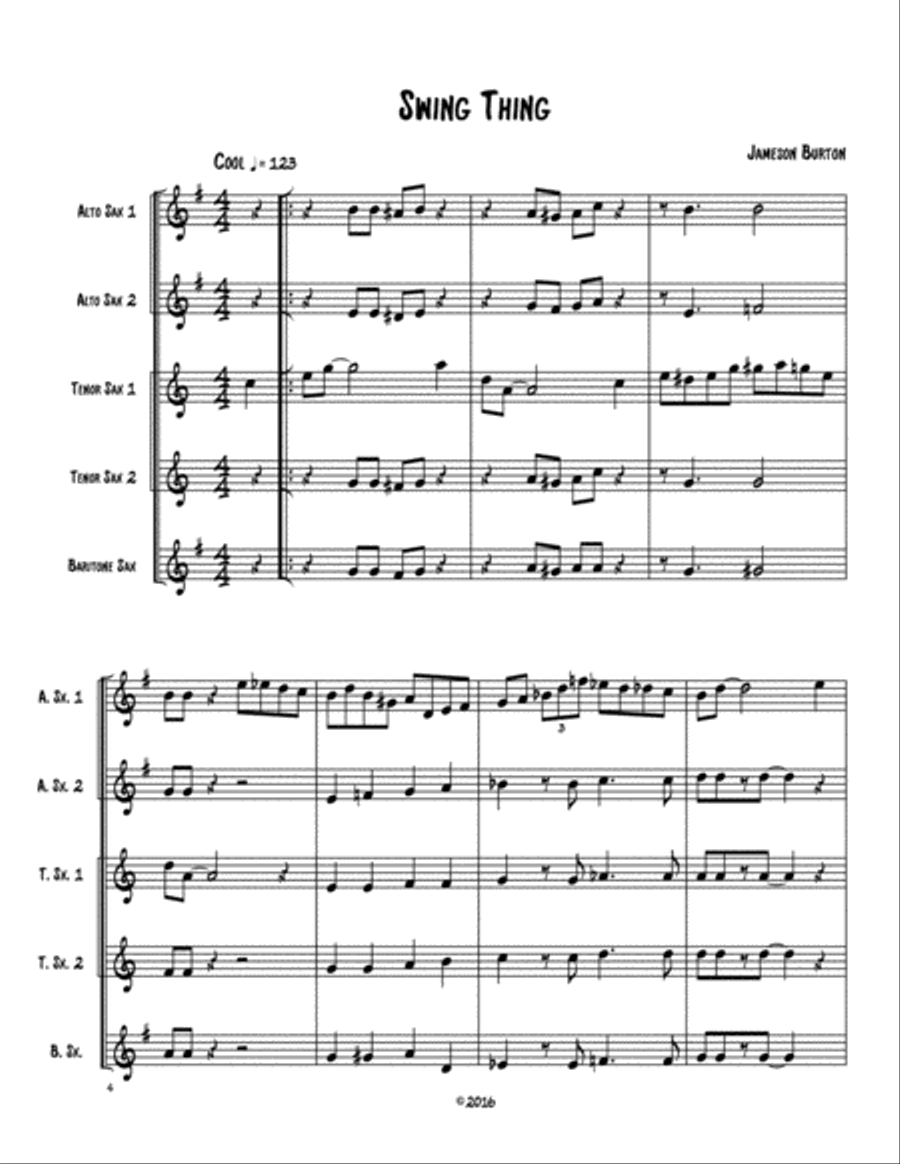 Swing Thing Jazz Ensemble scores gallery preview page 1