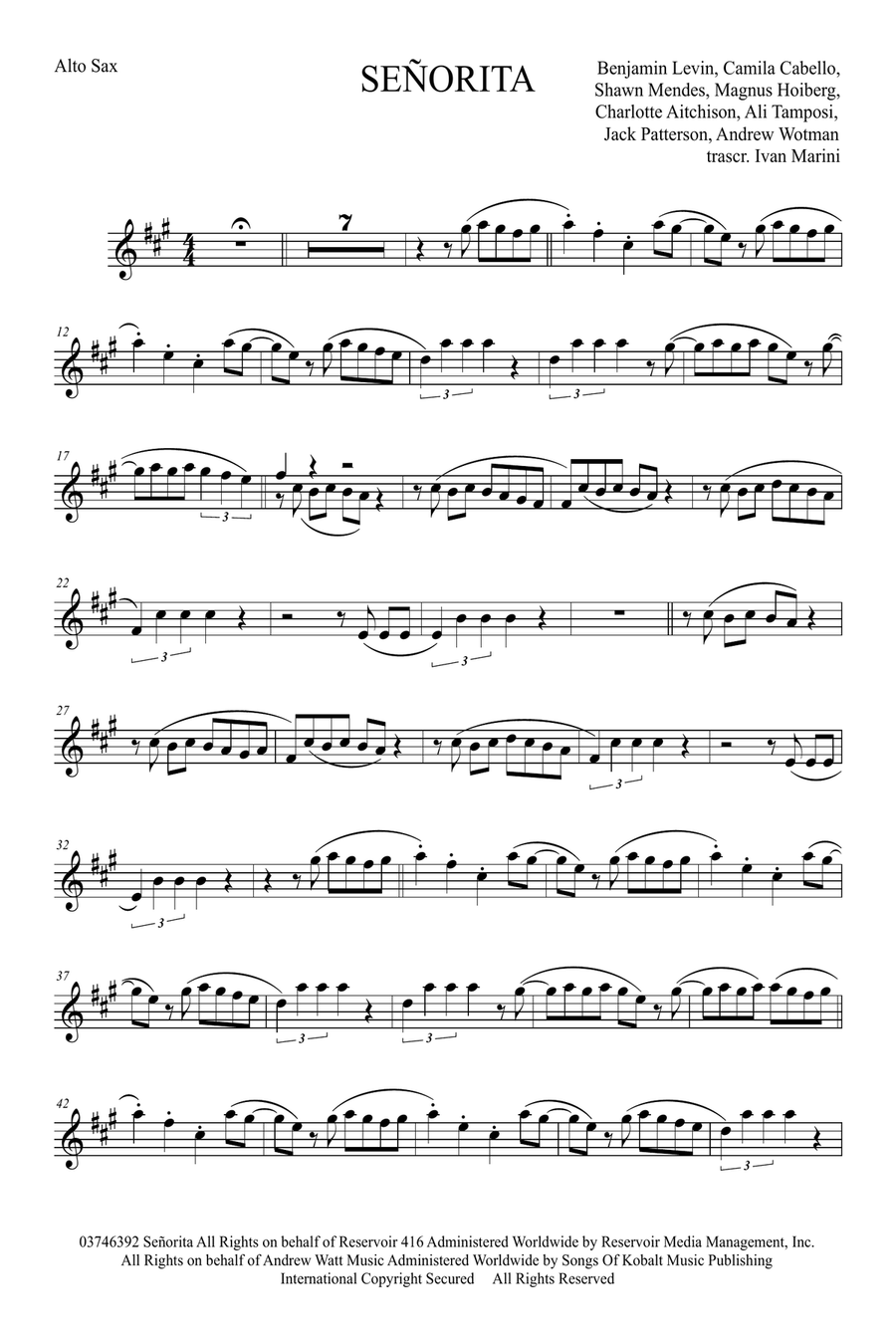 Senorita Senorita Alto Saxophone scores gallery preview page 2