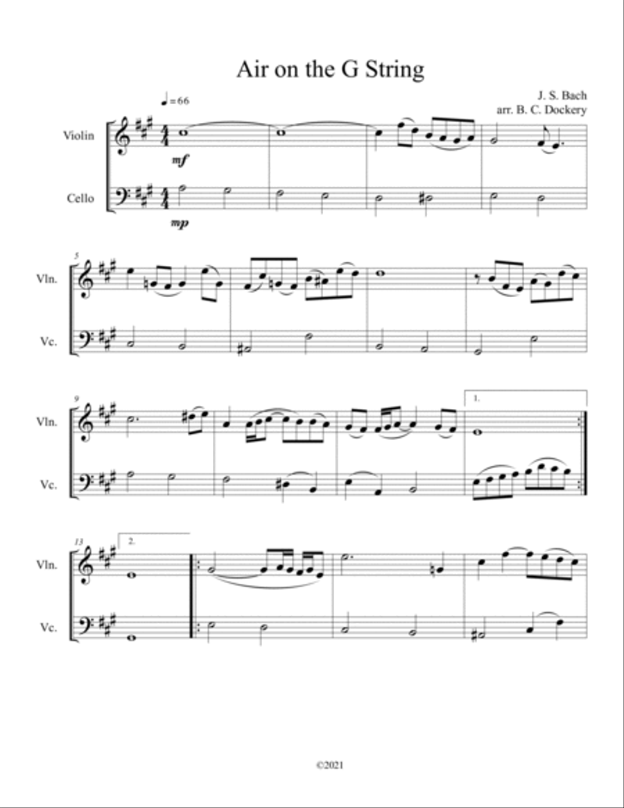 10 Wedding Duets for Violin and Cello String Duet scores gallery preview page 3