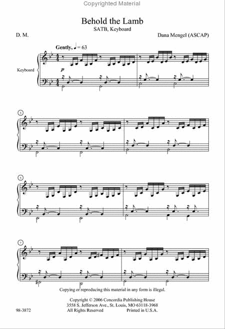 Behold the Lamb Behold the Lamb 4-Part scores gallery preview page 2