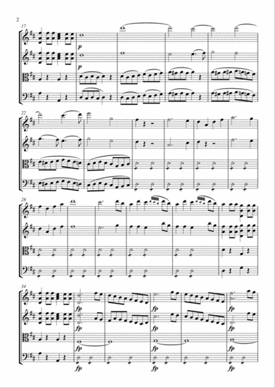 The Marriage of Figaro (overture) String Quartet scores gallery preview page 3