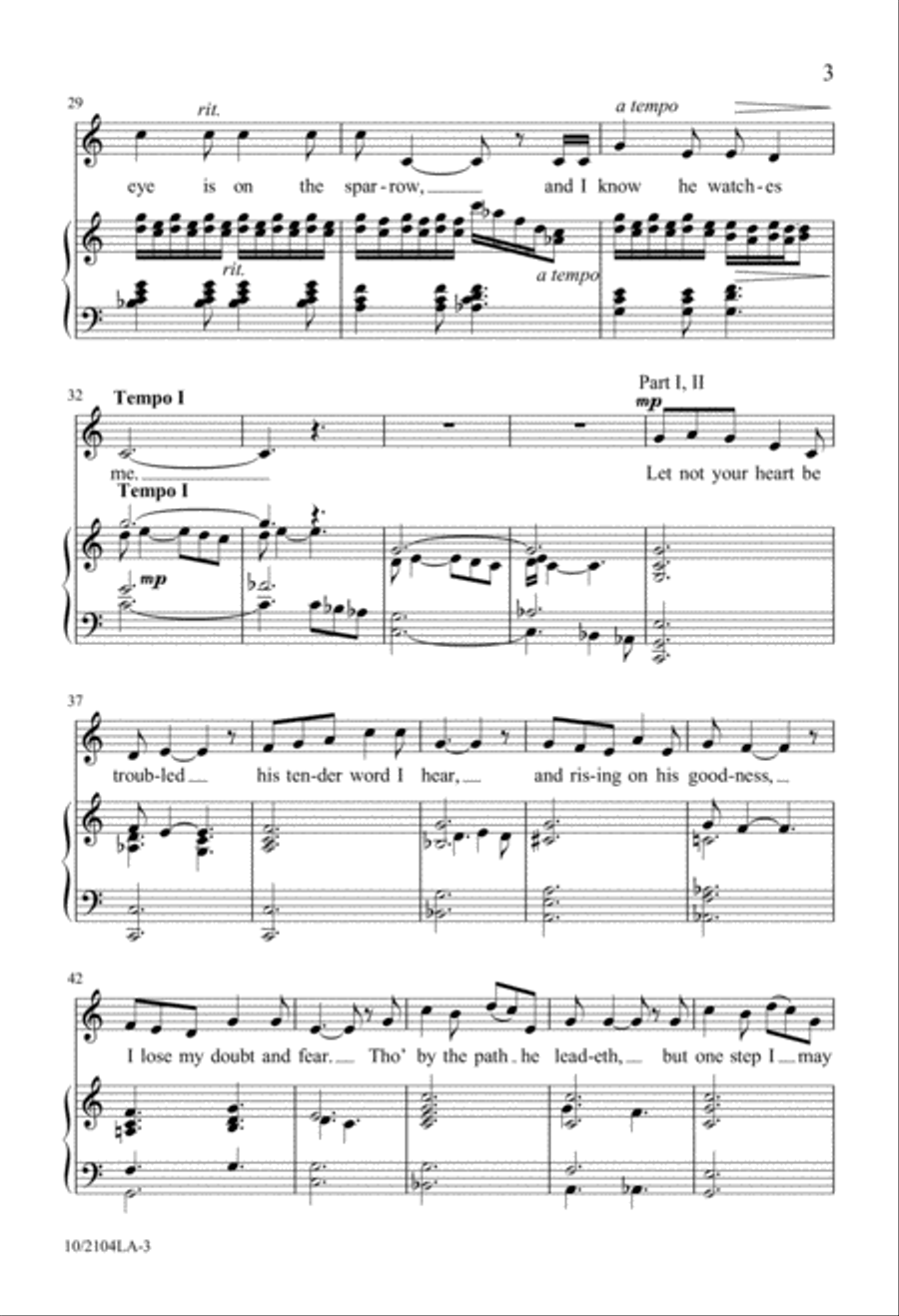 His Eye is on the Sparrow 2-Part scores gallery preview page 3