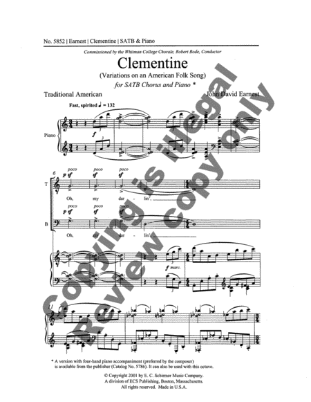 Clementine (2-hand piano version) image number null
