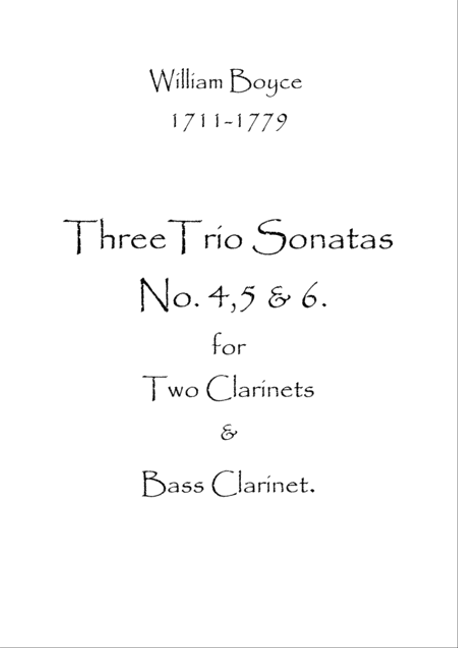 Three Sonatas No.4,5 & 6