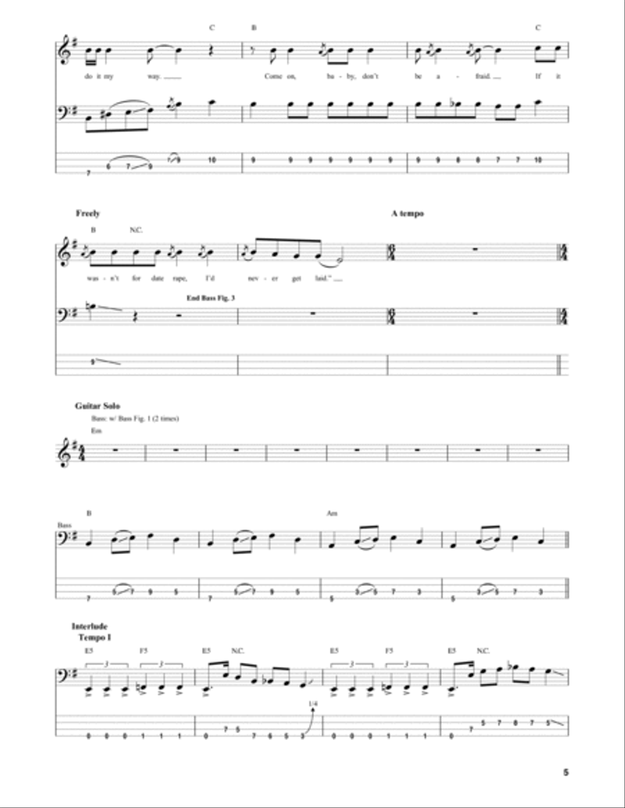 Date Rape Date Rape Guitar Tablature scores gallery preview page 5