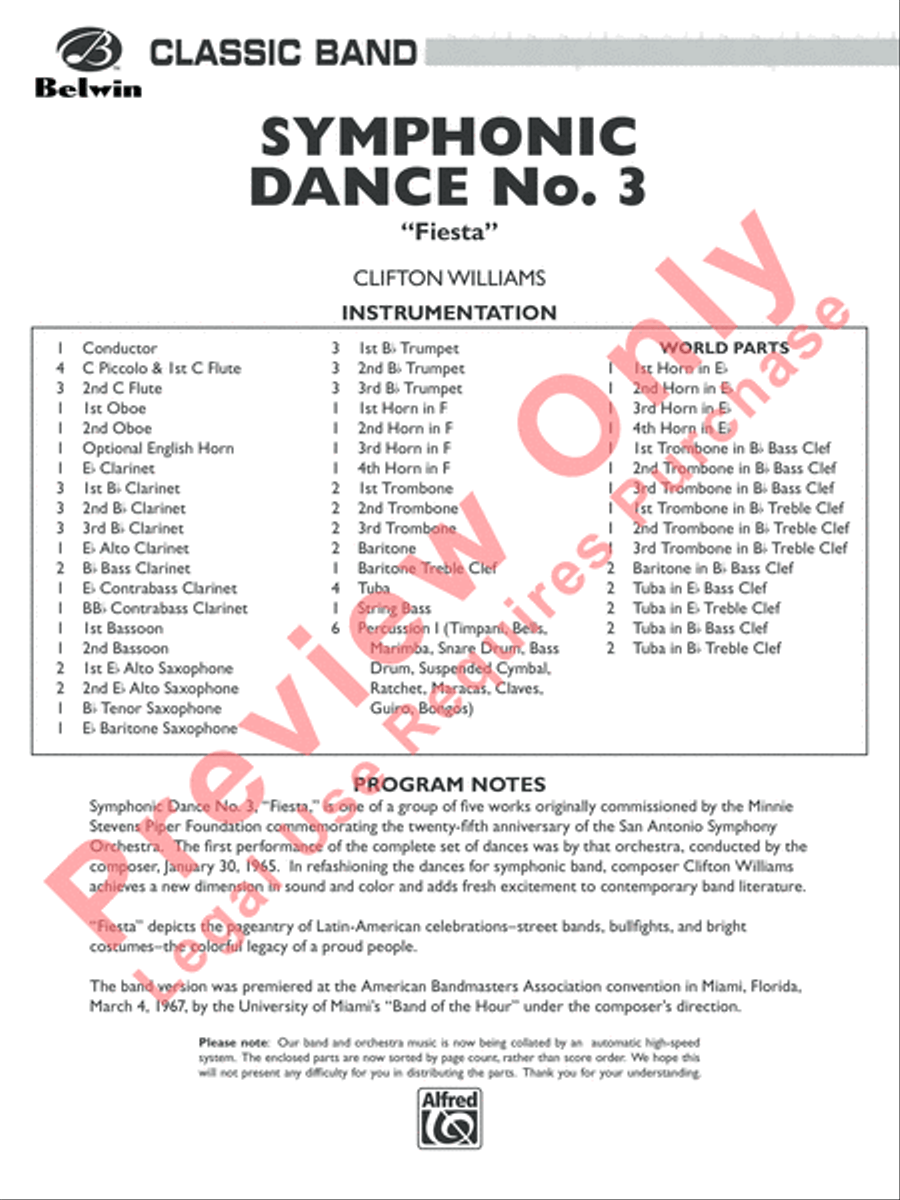 Symphonic Dance No. 3 (Fiesta) Concert Band scores gallery preview page 2