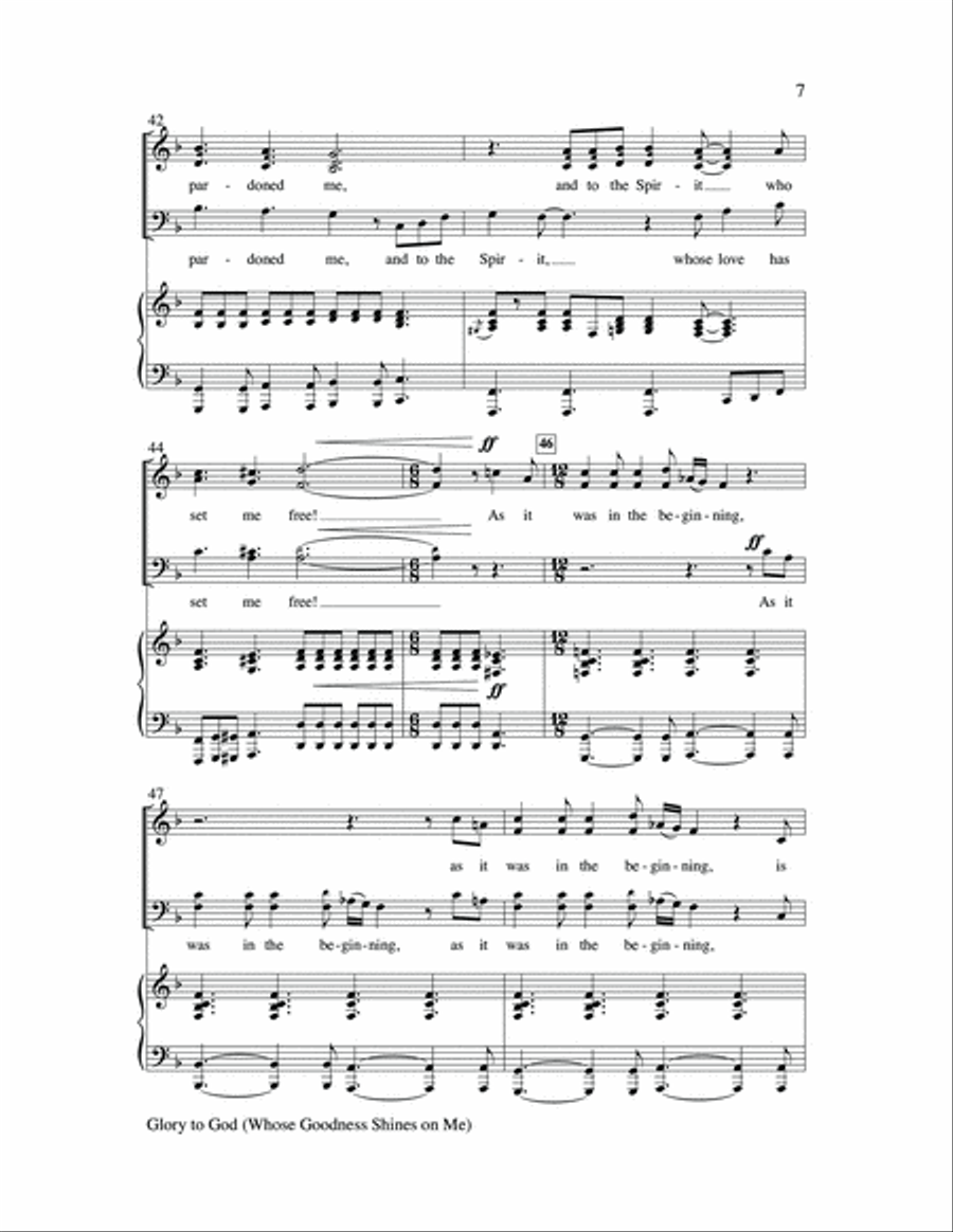 Glory to God (Whose Goodness Shines on Me) 3-Part scores gallery preview page 7