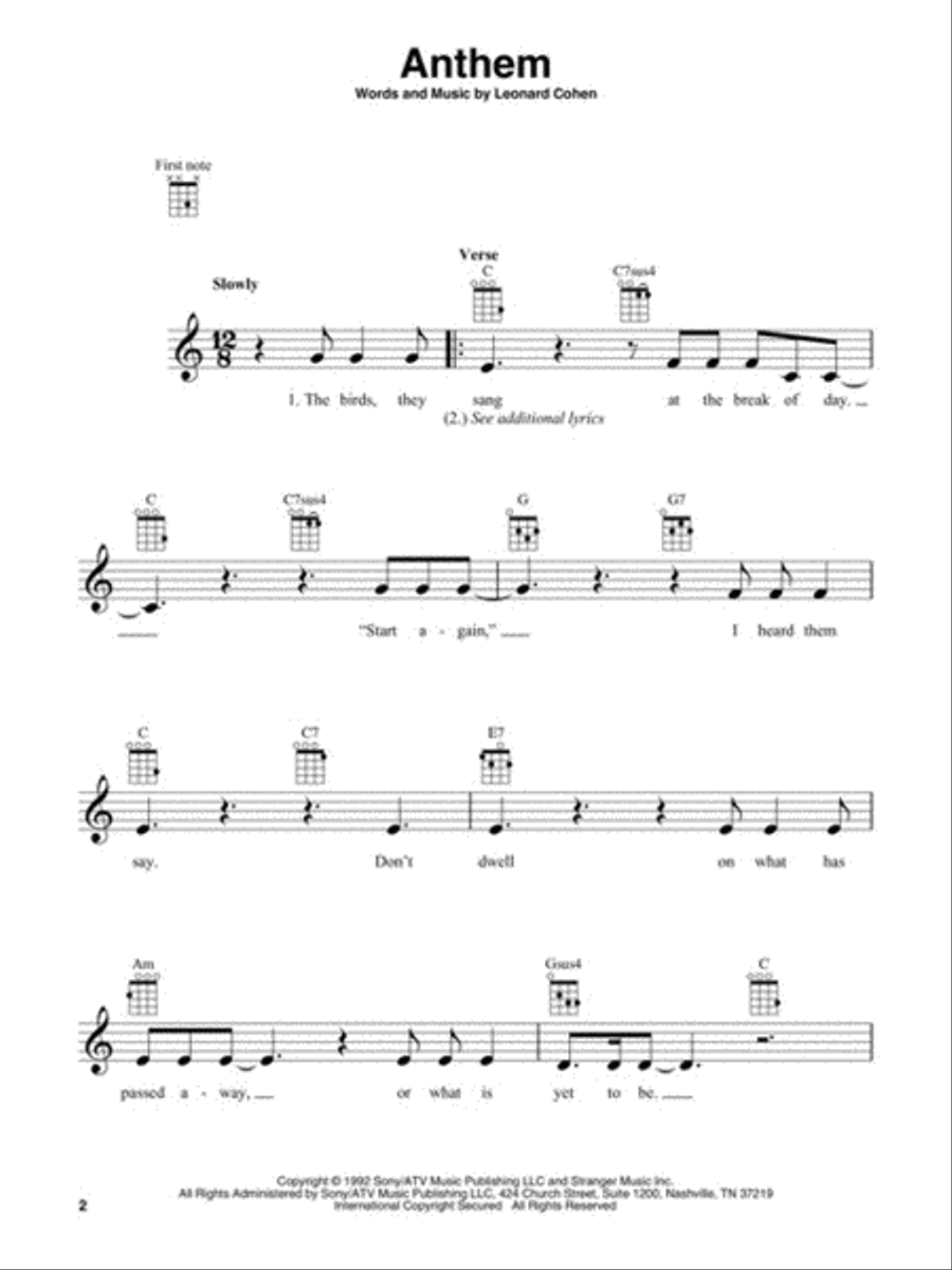 Leonard Cohen for Ukulele Ukulele scores gallery preview page 3