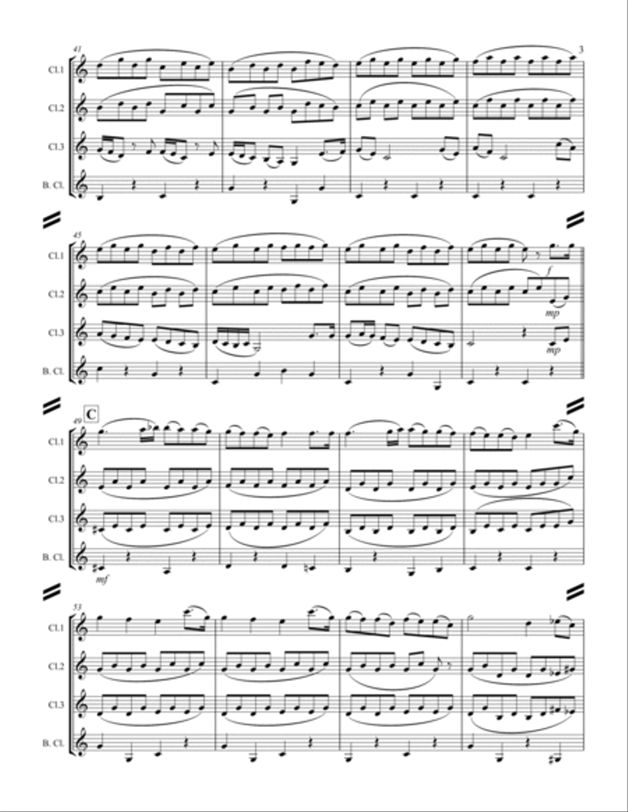Haydn - “Serenade” (for Clarinet Quartet) Clarinet Quartet scores gallery preview page 4
