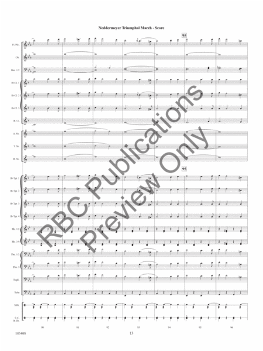 Neddermeyer Triumphal March (Score) Concert Band scores gallery preview page 16